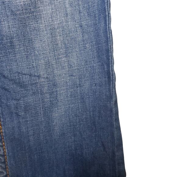 Iron Horse Jeans Straight Leg Denim Contrast Stitching Women's 4 Long Mid Wash - Picture 5 of 16